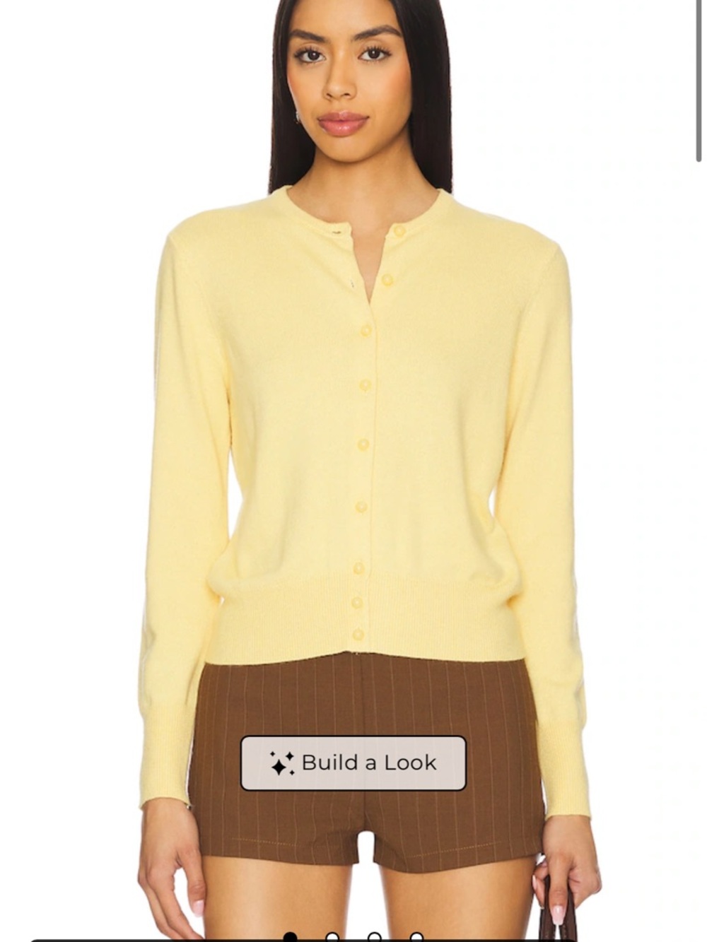 Yellow Crewneck Button-Up Sweater - Women Guizio